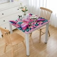 thumbnail image 1 of COMIO Flamingo and Tropical Garden Square Tablecloth - Great for Home Kitchen/Parties/Holiday Dinner White, 1 of 7