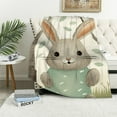 thumbnail image 1 of COMIO Flannel Blanket Super Soft Woodland Animal Cute Rabbit, Anti-Pilling, Multiple Sizes White, 1 of 6