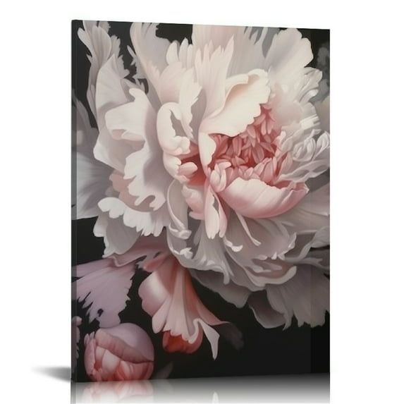 COMIO Floral Canvas Wall Art White Flowers Wall Picturs Prints Pink Florals Artwork for Wall Décor Painting Poster for Bathroom Art Living Room Decor
