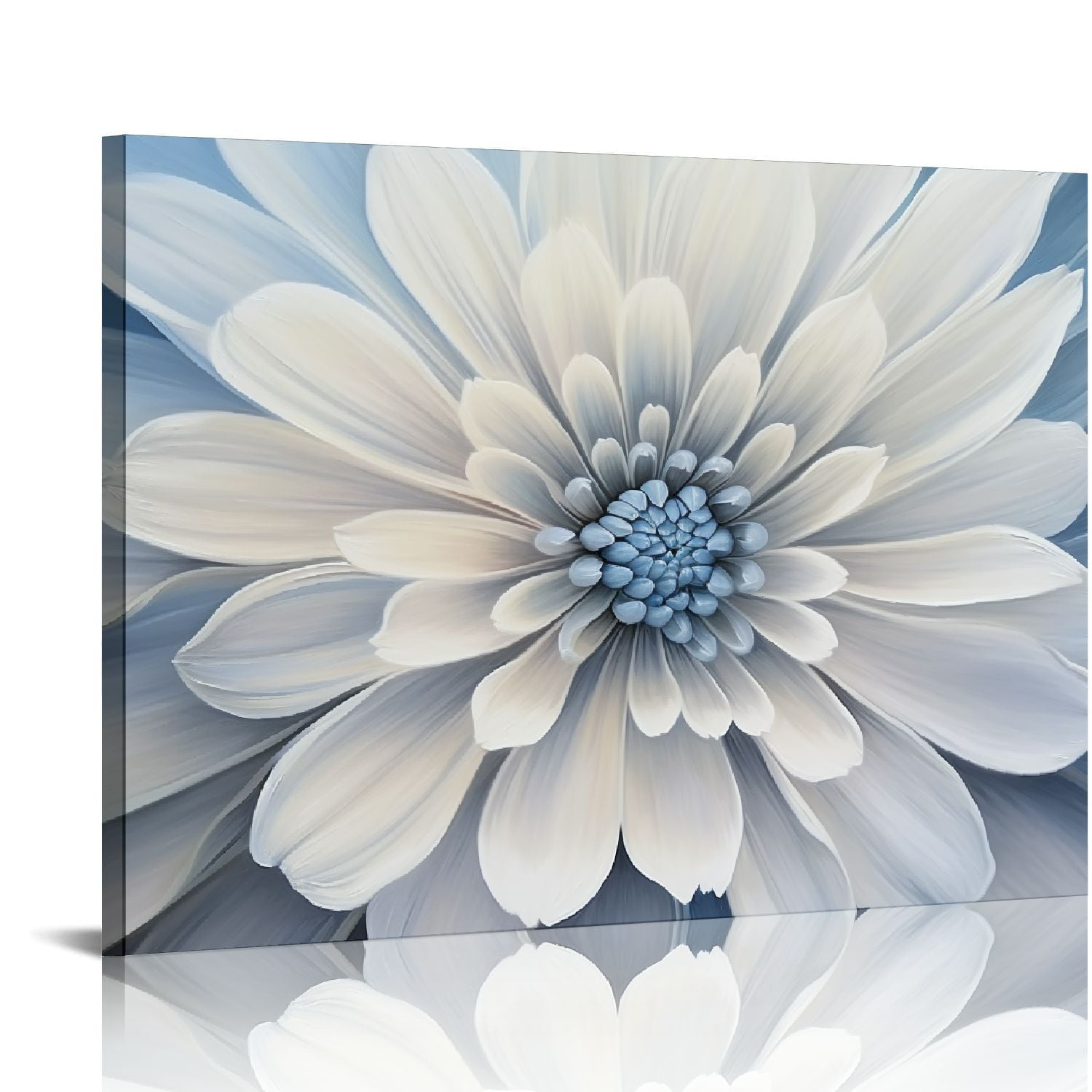 COMIO Floral Canvas Wall Art with Textured Modern Abstract White Flower ...
