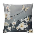 thumbnail image 1 of COMIO  Floral Pillow Case  Tan Gray Plum Blossom Flower Pattern Printed Pillowcases/Pillow Shams Standard Queen Size, 1 of 5