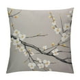 thumbnail image 1 of COMIO  Floral Pillow Case Tan Gray Plum Blossom Flower Pattern Printed Pillowcases/Pillow Shams Standard, 1 of 5