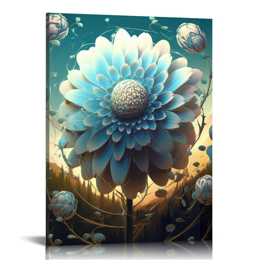 COMIO Floral Poster - Flower of Life Wall Painting Art Decor Canvas ...
