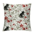 thumbnail image 1 of COMIO  Floral Throw Pillow Cover , Red Gladiolus Pattern with Curved and Swirled Leaves Abstract Foliage Design, Decorative Square Covers for Couch Bed &amp; Sofa, Vermilion Beige, 1 of 5