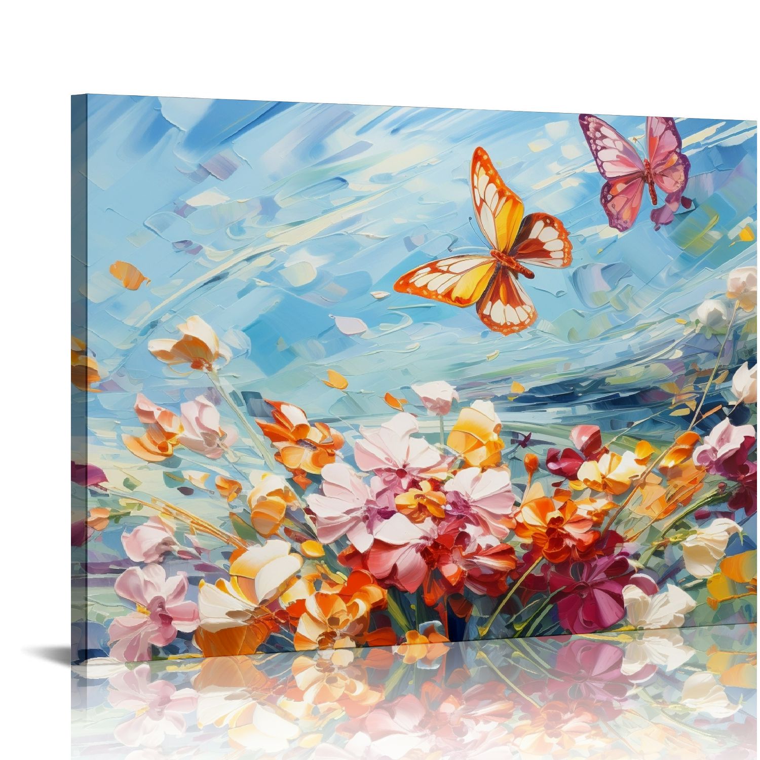 COMIO Floral Wall Art Decor Purple Blooming Flower Pictures Prints on ...