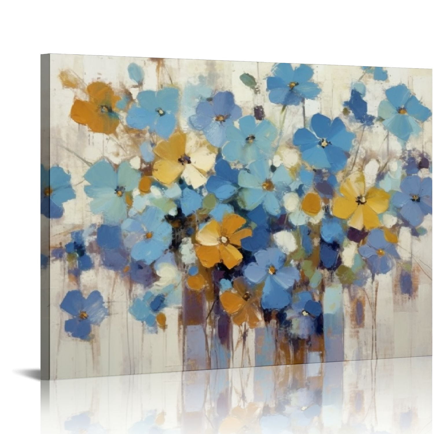COMIO Flower Canvas Wall Art Bedroom: Floral Picture Painted Colorful ...