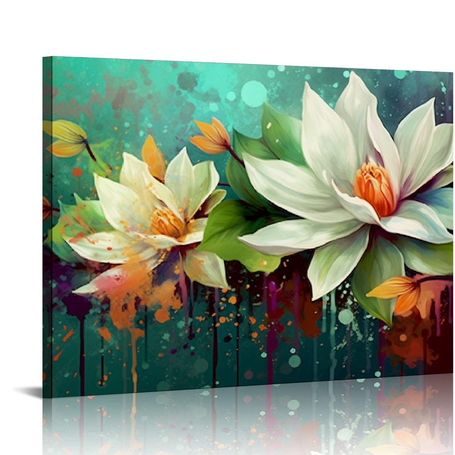 COMIO Flower Canvas Wall Art for Living Room, Colorful Floral Wall ...