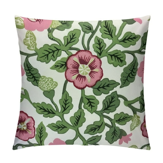 COMIO Flower Decorative Throw Pillow Covers Rose Floral Knit Pattern Luxury Cushion Case for Sofa Couch Living Room Bedroom Wedding Decor(Pink Flowers)
