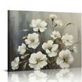 thumbnail image 1 of COMIO  Flower Picture Canvas Wall Art: Large Gold Foil &amp; Painted Floral Painting Artwork Abstract White Lily Botanical Print for Living Room Bedroom Office, 1 of 4