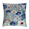 thumbnail image 1 of COMIO Flower Pillow Sham, Wildflowers and Cornflowers Daisies Blooms Flower Buds, Decorative Standard Size Printed Pillowcase, Green Marigold, 1 of 5