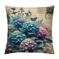 thumbnail image 1 of COMIO Flower Throw Pillow Covers Purple Hydrangea Floral Vintage Beautiful Flowers Blossom Pillowcase Summer Square Cushion Cover for Home Garden Outdoor Bed Decorations White, 1 of 5