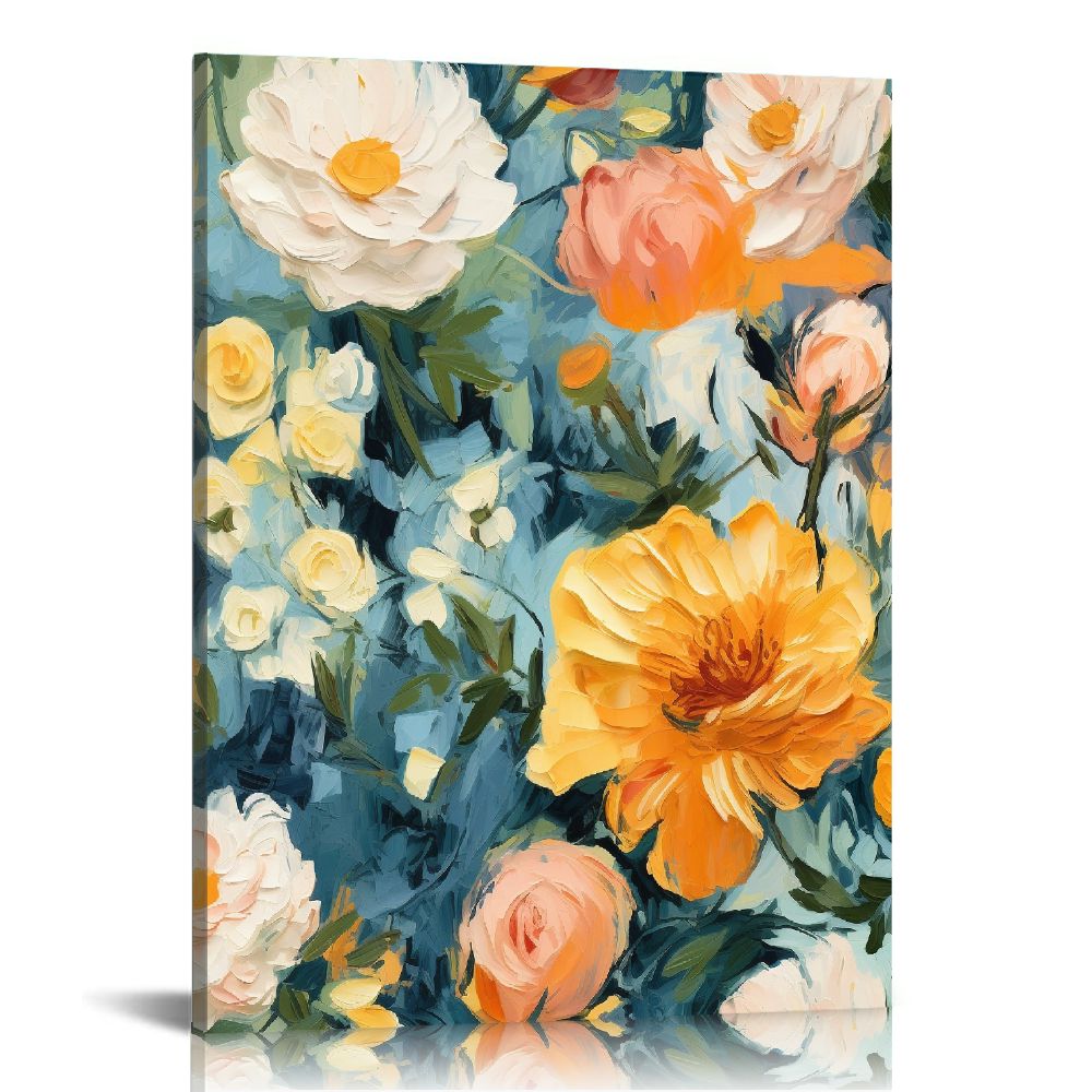 COMIO Flower Wall Art Colorful Poppy Canvas Prints Wall Decor Oil ...