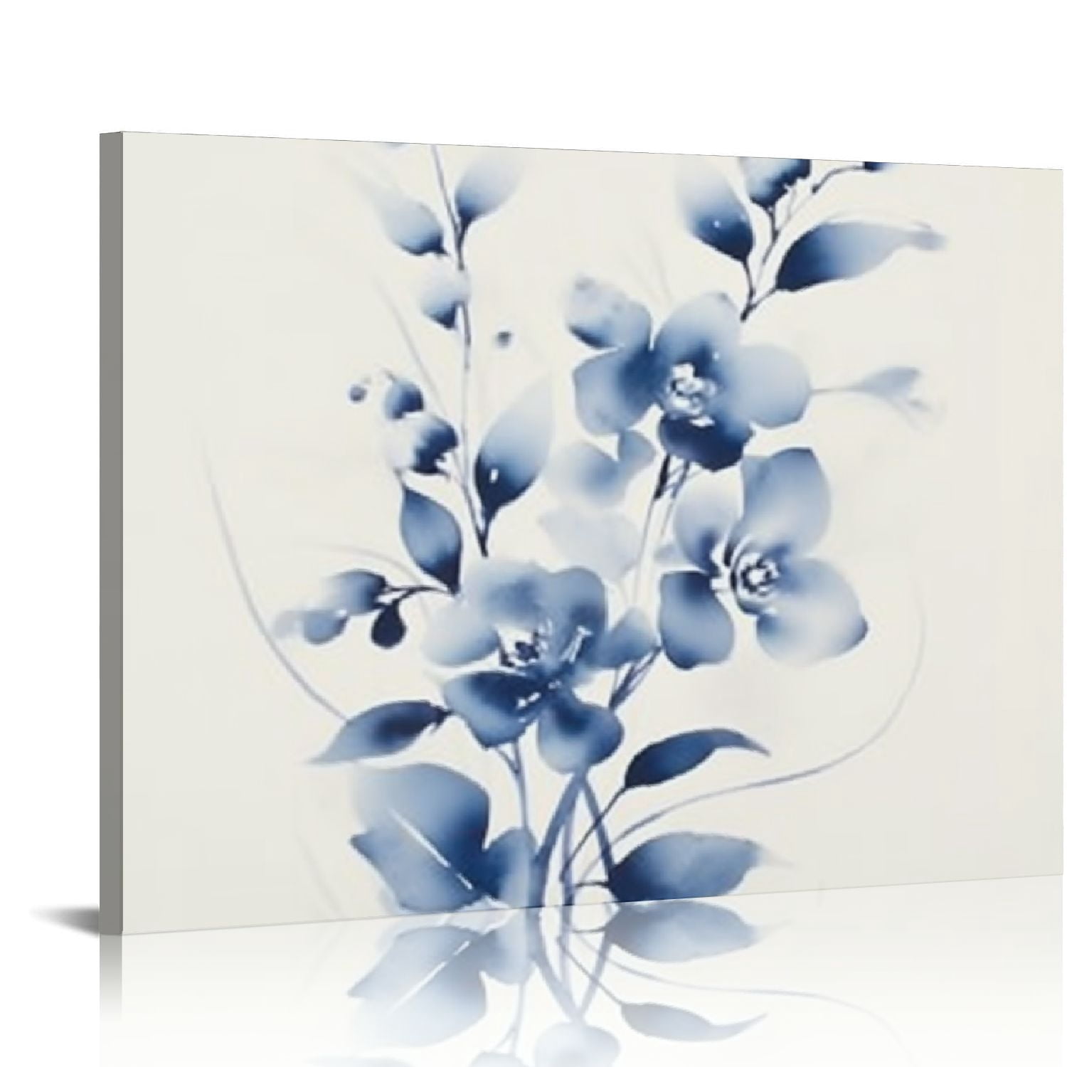 COMIO Flower Wall Art Prints Modern Blue Floral Painting Watercolor ...
