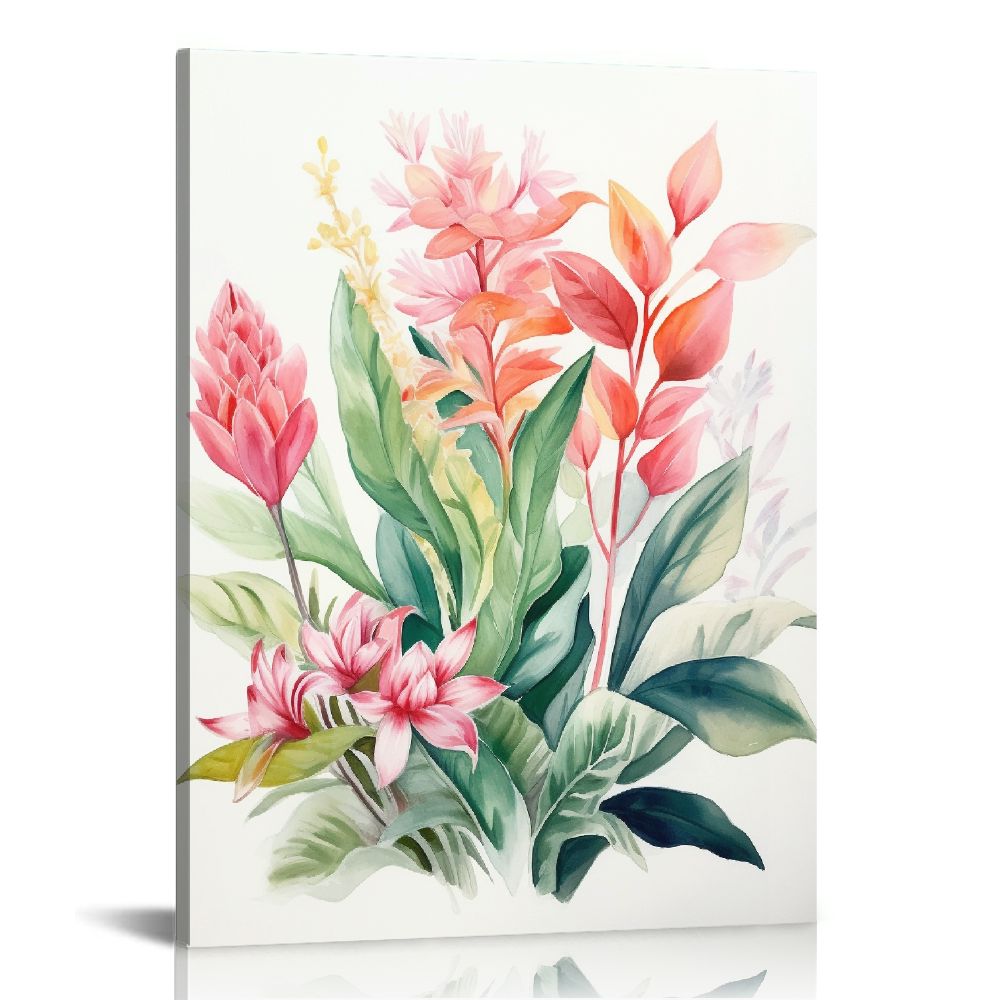COMIO Flowers Canvas Prints Wall Art Decor Watercolor Modern Artwork ...