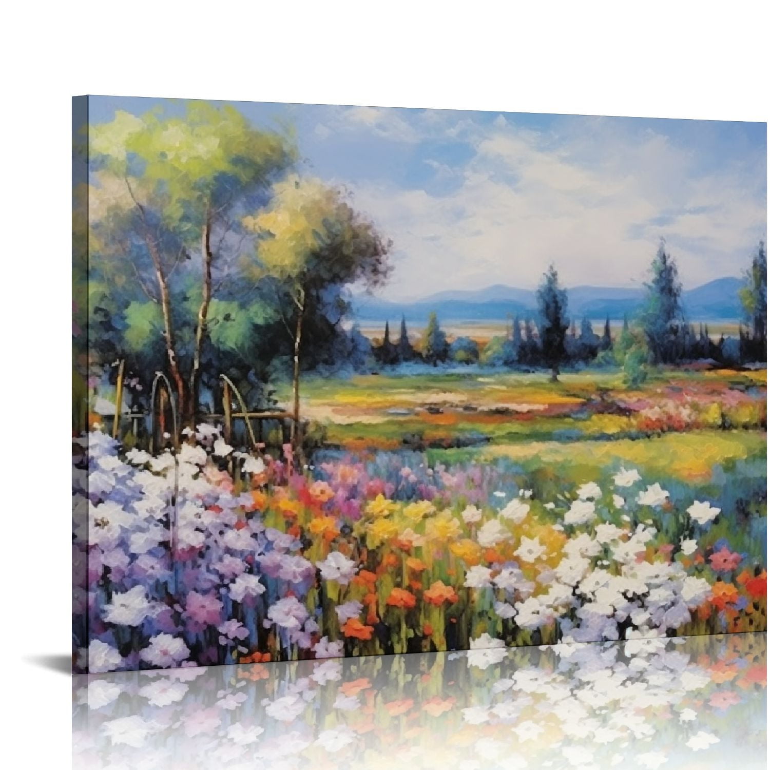 COMIO Flowers Wall Art Colorful Landscape Canvas Painting Natural ...