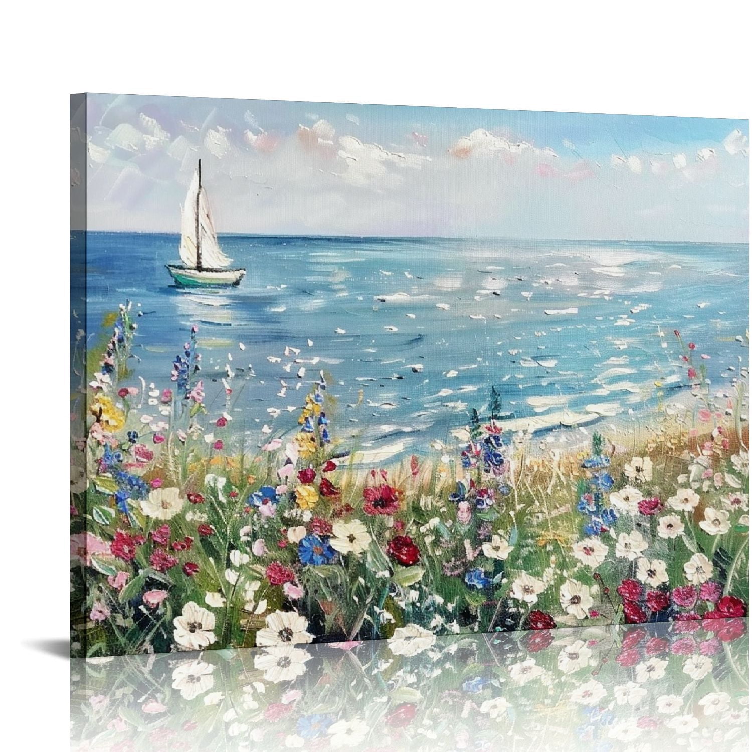 COMIO Flowers Wall Art Modern Landscape Painting Floral Canvas Pictures ...