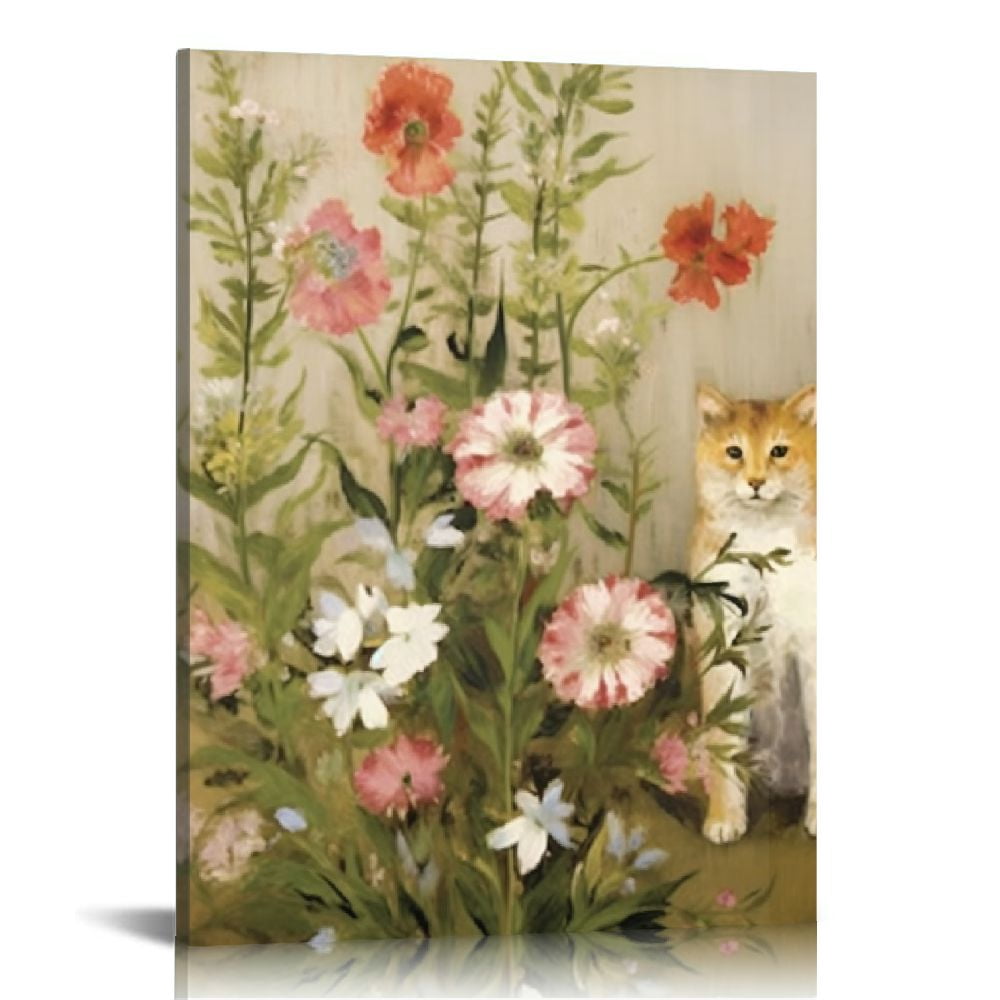 COMIO Flowers Wall Art Pink White Floral Canvas Pictures Elegant ...