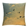 thumbnail image 1 of COMIO  Flying Birds Decorative Throw Pillow Case, Silhouettes of Sandhill Cranes in Sunset Sky Nature Theme Photo, Couch Bedroom Living Room Cushion Cover,Orange Brown, 1 of 5