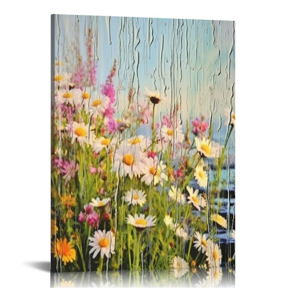 COMIO Focholor Wildflower Canvas Wall Art Colorful Spring Flower Poster ...