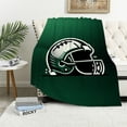 thumbnail image 1 of COMIO Football Blanket Rugby Blanket Green Black, American Football City Throw Blanket for Men Youth Teens Ball Game Sports Theme Sherpa Blanket, 1 of 6