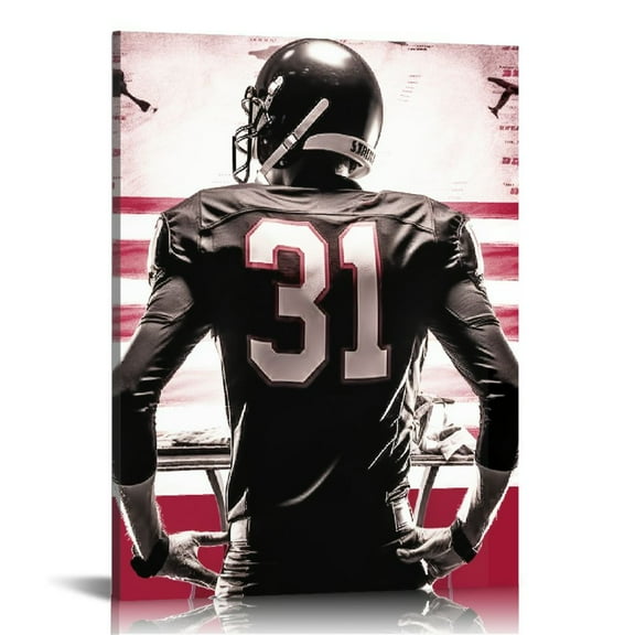 COMIO Football Wall Art Football Poster Wall Decor for Boy Room Football Life Lessons Sports Pictures Canvas Gifts for Football Players Prints Framed Modern Artwork for Home Bedroom Gym