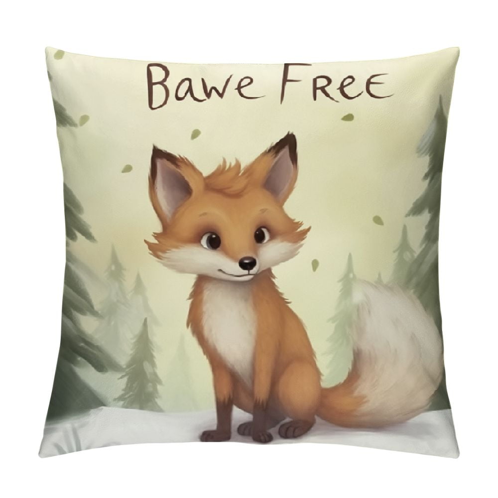 COMIO Forest Animals Throw Pillow Covers Fox Bear Squirrel Owl Kids