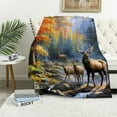 thumbnail image 1 of COMIO  Forest Creek Deers Blanket Soft Warm Throw for Couch Sofa Bed, 1 of 6
