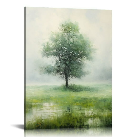 COMIO Forest Framed Canvas Wall Art: Yellow Autumn Wilderness Landscape Artwork Large Nature Fall Tree Picture Modern Masculine Office Scenery Painting Ready To Hang Prints for Living Room Bedroom