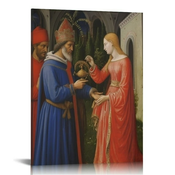 COMIO Fra Angelico - The Apostle Saint James The Greater Freeing The Magician Hermogenes Poster Decorative Painting Canvas Wall Art Living Room Posters Bedroom Painting