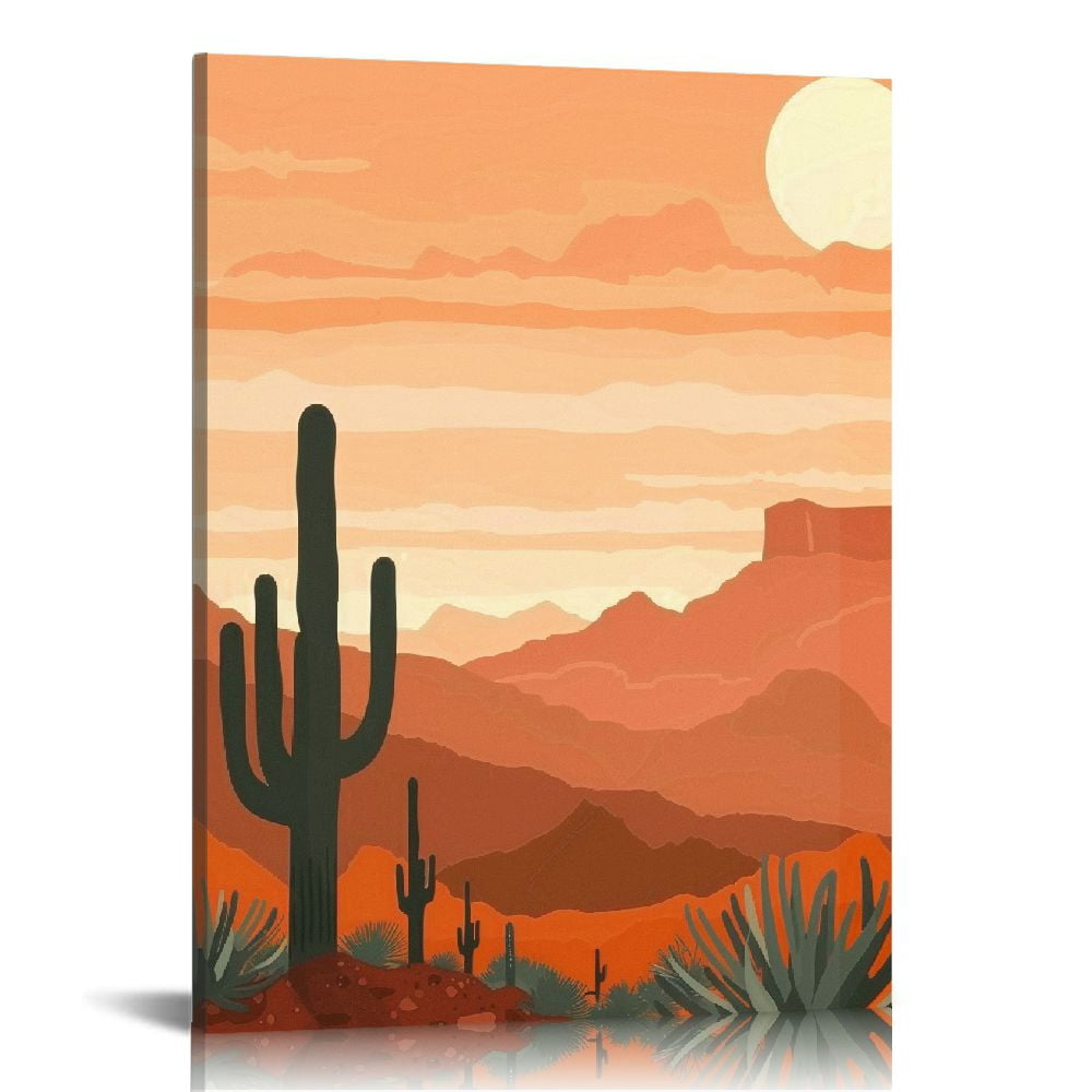 COMIO Frame Southwest Western Cactus Desert Landscape Wall Art, Nature ...