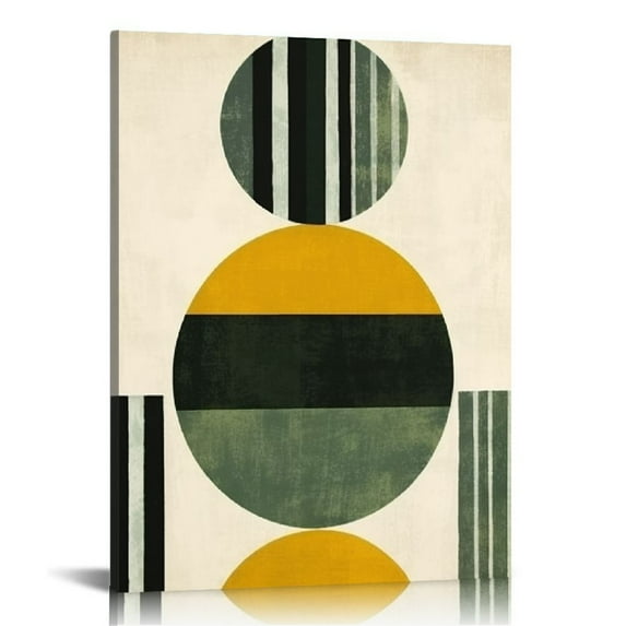 COMIO Framed Boho Wall Art Mid Century Modern Decor Minimalist Sage Green Beige Botanical Boho Bathroom Decor Wall Art Canvas Prints Ready To Hang for Bedroom Living Room