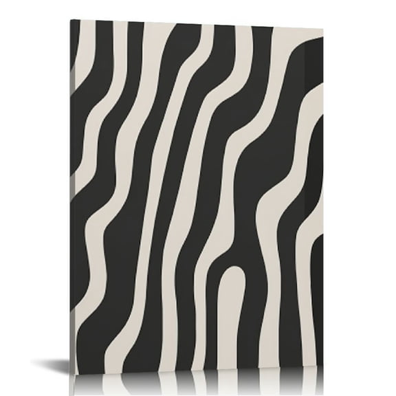 COMIO Framed Canvas Print Wall Art Black and Gray Geometric Spiral Display Abstract Shapes Illustrations Modern Minimalist Relax/Calm Multicolor for Living Room, Bedroom, Office -