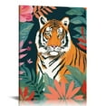 thumbnail image 1 of COMIO  Framed Canvas Print Wall Art Preppy Room Decor Jungle Flower Tiger Cat Teen Girls Wall Decor Decorative Modern Art Colorful Multicolor for Living Room, Bedroom, Office., 1 of 4
