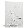 thumbnail image 1 of COMIO  Framed Canvas Print Wall Art Set White Gray Paint Stroke Waves Abstract Shapes Illustrations Modern Art Minimal Decorative Chic for Living Room, Bedroom, Office, 1 of 4