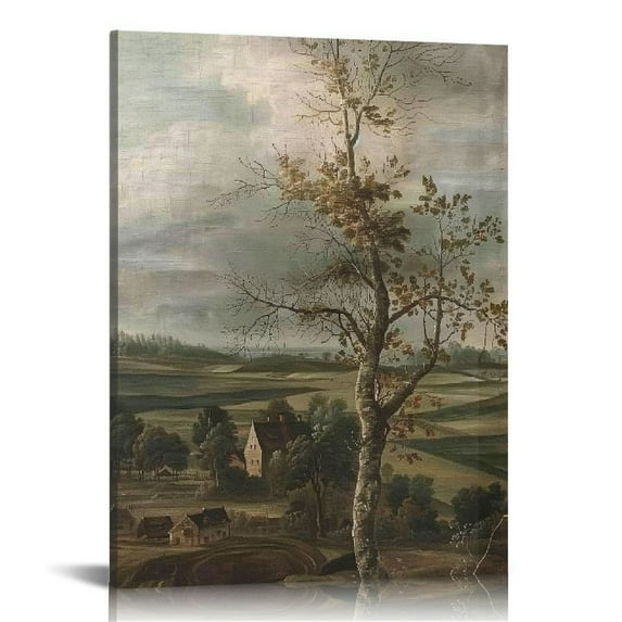 COMIO Framed Canvas Prints Wall Art Home Decor View of the Country Paintings for Wall Decorations Rustic Wall Decor for Bedroom Bathroom Decor Wall Art Farmhouse Decor