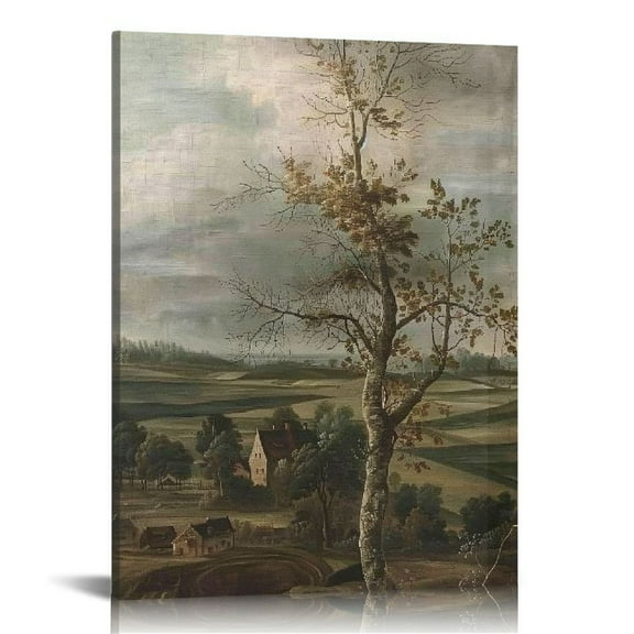 COMIO Framed Canvas Prints Wall Art Home Decor View of the Country Paintings for Wall Decorations Rustic Wall Decor for Bedroom Bathroom Decor Wall Art Farmhouse Decor