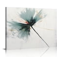 thumbnail image 1 of COMIO Framed Canvas Wall Art Teal Dandelion on Rustic Grey Background Canvas Prints Home Artwork Decoration for Living Room Bedroom Farmhouse Decor, 1 of 5