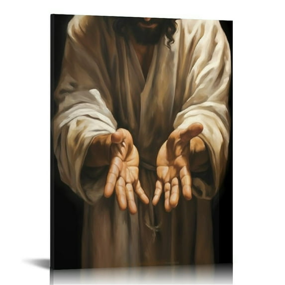 COMIO Framed Jesus wall art The of God Christ Religion Canvas The Jesus Wall Decor Bible Pictures Posters Prints Paintings for Living Room Bedroom Church Decorations