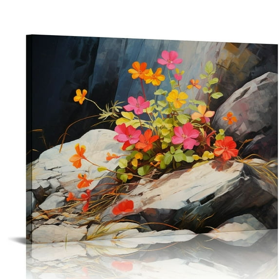 COMIO Framed Wall Art Home Decor Classical Oil Painting A Bouquet of Roses Canvas Prints Wall Decorations Office Farmhouse Bathroom Decor