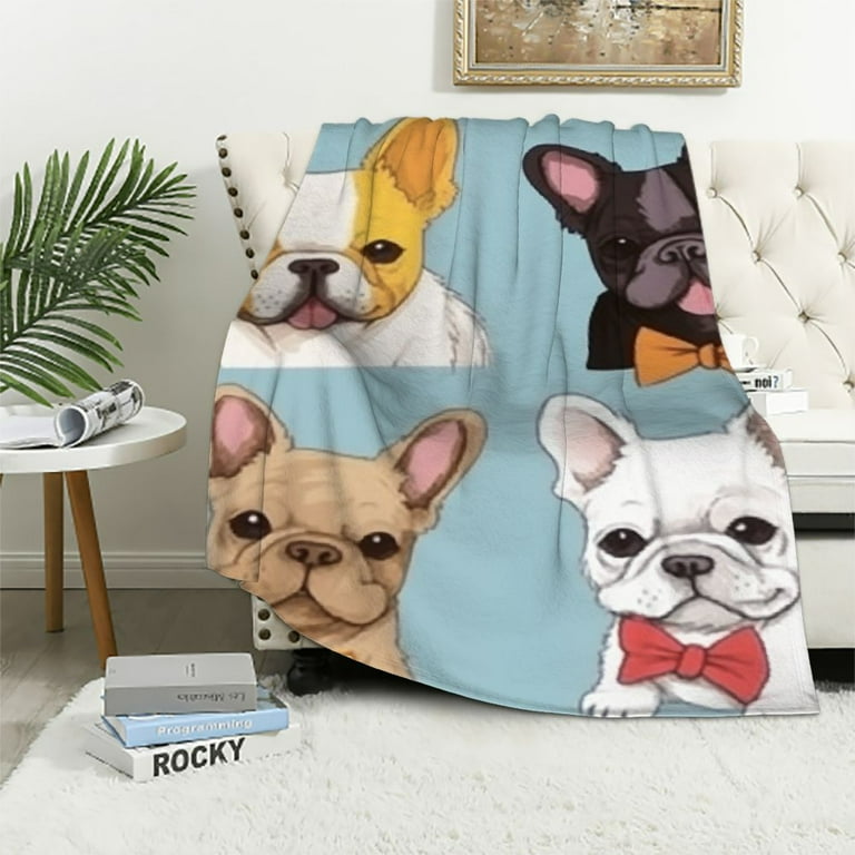 COMIO French Bulldog Blanket Gifts, French Bulldog Throw Soft
