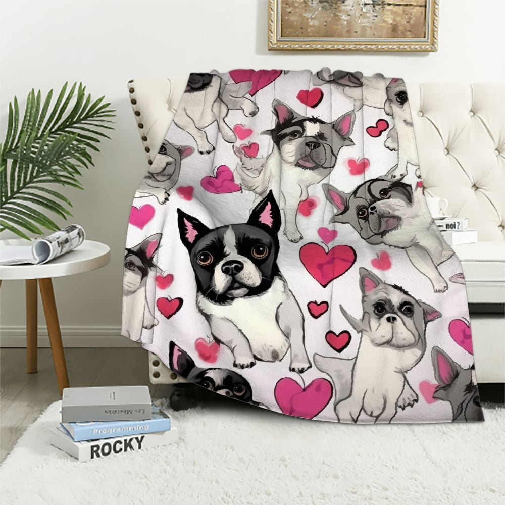 COMIO French Bulldog Blanket for Girls Boys Women Gifts for French