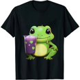 thumbnail image 1 of COMIO Frog Drinking Bubble Tea T-Shirt, 1 of 3