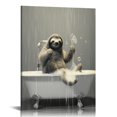 thumbnail image 1 of COMIO Funny Animals Bathroom Wall Art - Black and White Canvas Wall Decor Cute Sloth Take Bath in Tub Prints Pictures Posters for Children's room Bedroom Walls Decorations Framed Artwork, 1 of 4