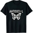 thumbnail image 1 of COMIO Funny Antisocial Butterfly, Introvert Distressed Design T-Shirt, 1 of 3