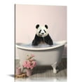 thumbnail image 1 of COMIO  Funny Bathroom Wall Decor Happy Giant Panda In A Bathtub Cute Animal Canvas Art Print For Kids Bathroom Farmhouse, 1 of 5