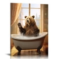 thumbnail image 1 of COMIO Funny Bear Bathroom Wall Art Bear Bathroom Pictures Wall Decor Farmhouse Bear Canvas Painting Bear in Bathtub Framed Artwork, 1 of 4