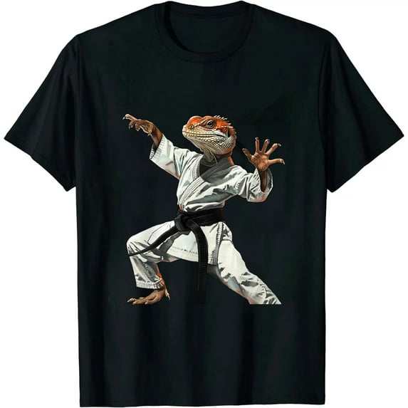 COMIO Funny Bearded dragons doing Karate Samurai Ninja lizard T-Shirt