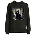 thumbnail image 1 of COMIO Funny Black Cat Robot Raining Sweatshirt, 1 of 4