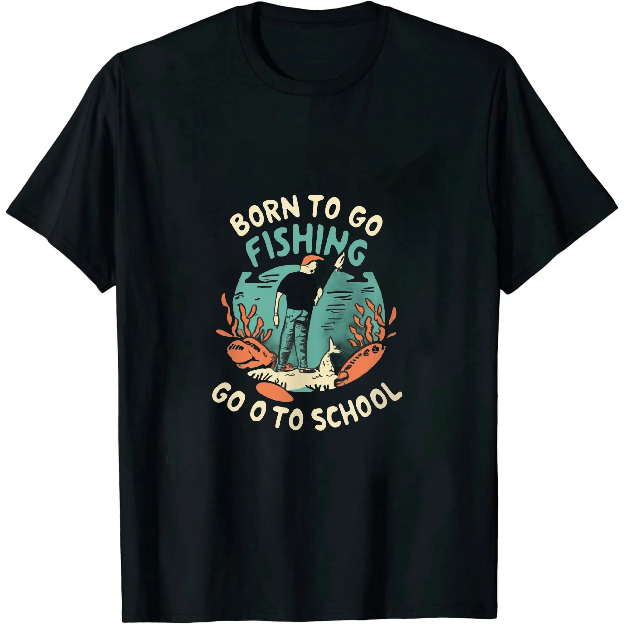 COMIO Funny Born To Go Fishing Bass Fish Fisherman Boys Kids T-Shirt ...