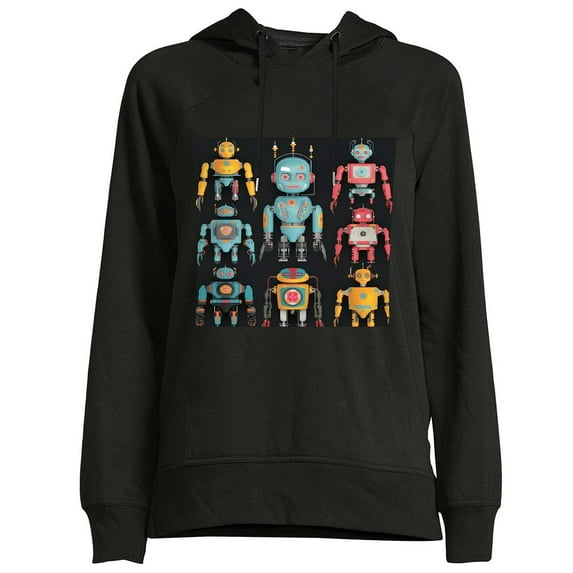 COMIO Funny Colorful Robots Technology Graphic Gift Pullover Hoodie